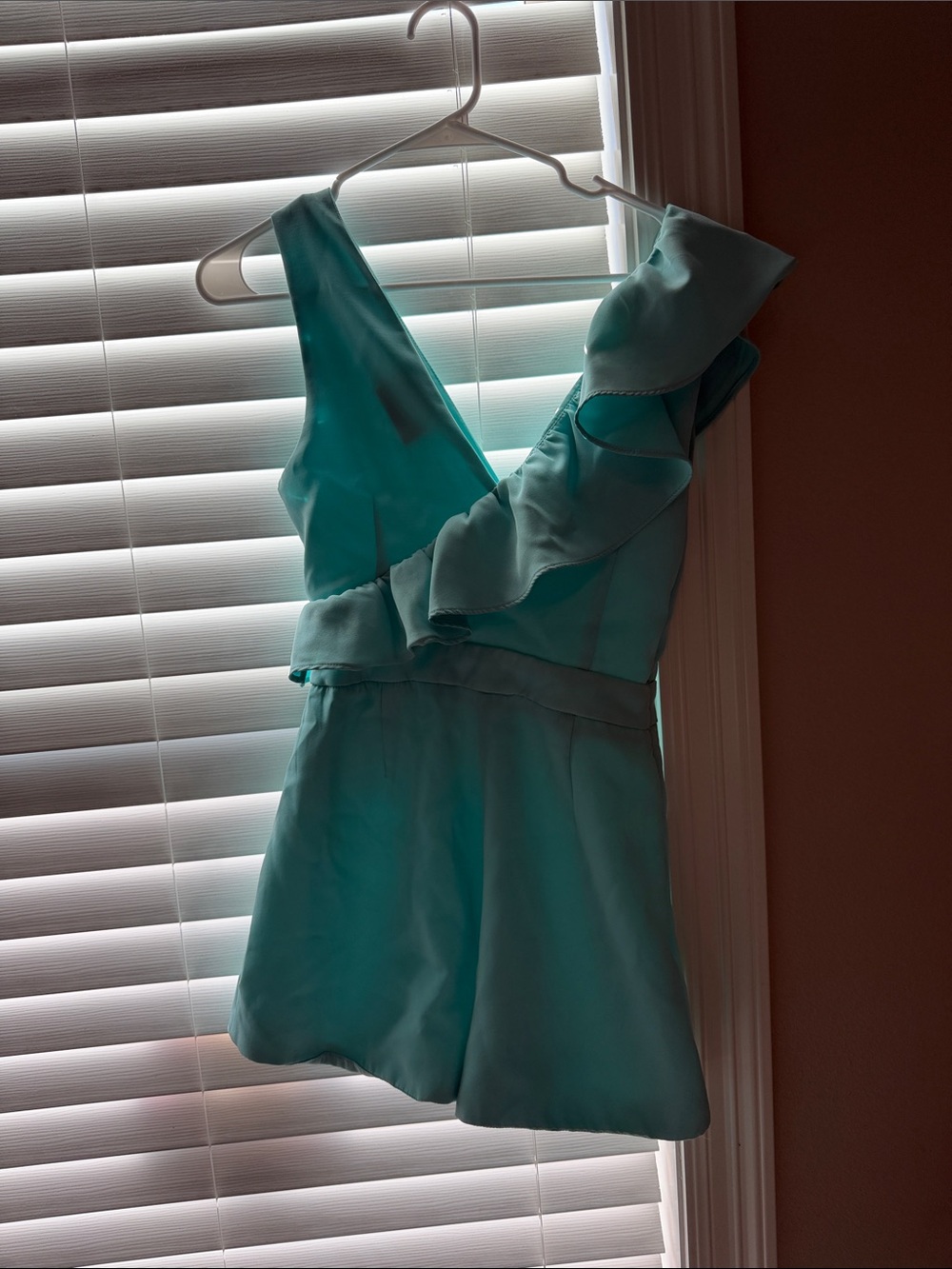 DO+BE Aqua One-Shoulder Ruffle Romper
